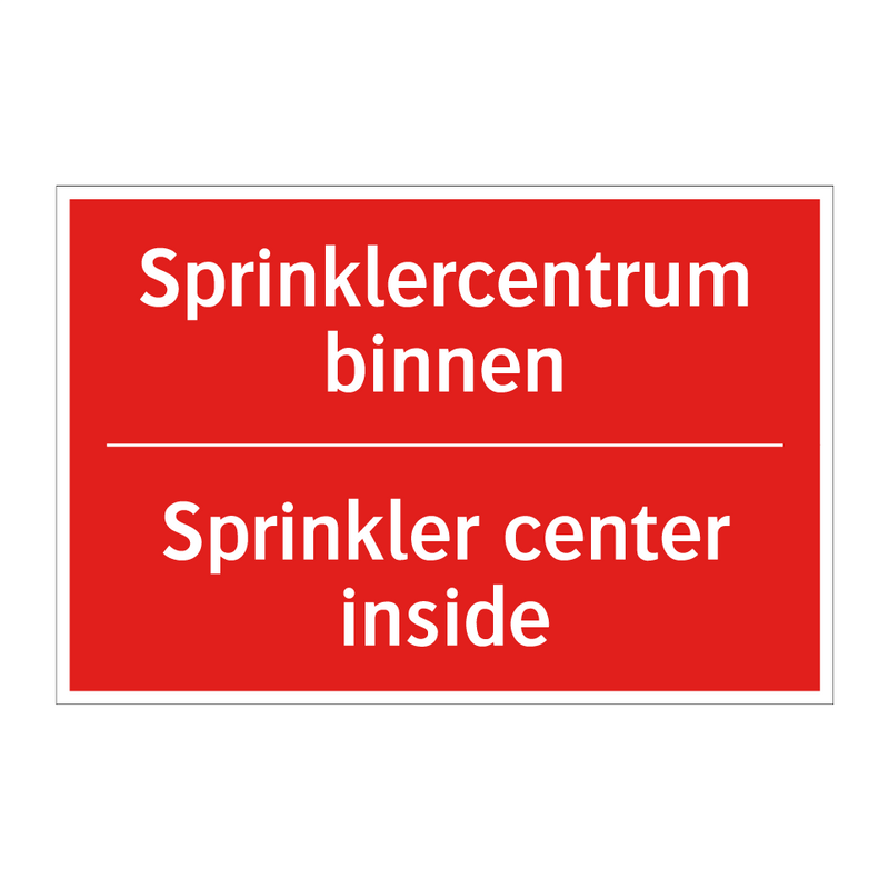 Sprinklercentrum binnen - Sprinkler center inside