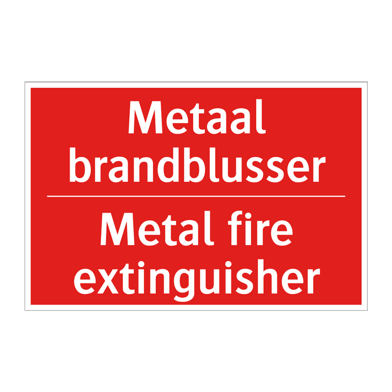 Metaal brandblusser - Metal fire extinguisher