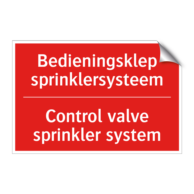 Bedieningsklep sprinklersysteem - Control valve sprinkler system