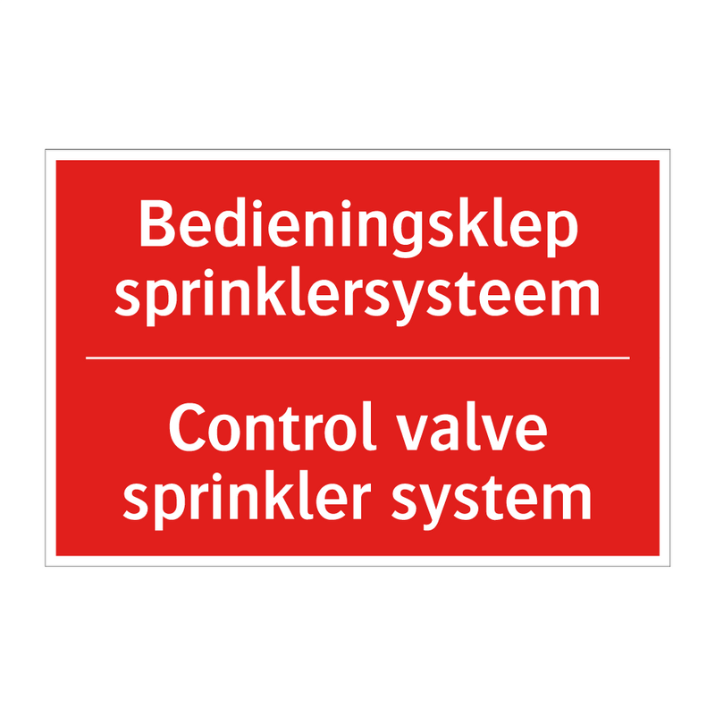 Bedieningsklep sprinklersysteem - Control valve sprinkler system