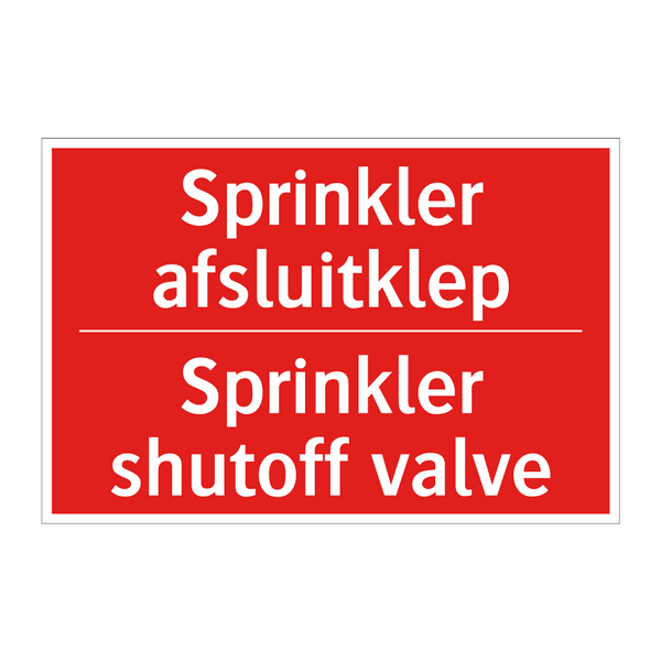 Sprinkler afsluitklep - Sprinkler shutoff valve