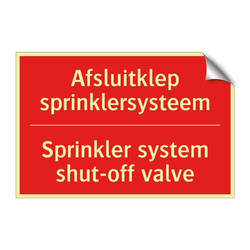 Afsluitklep sprinklersysteem - Sprinkler system shut-off valve