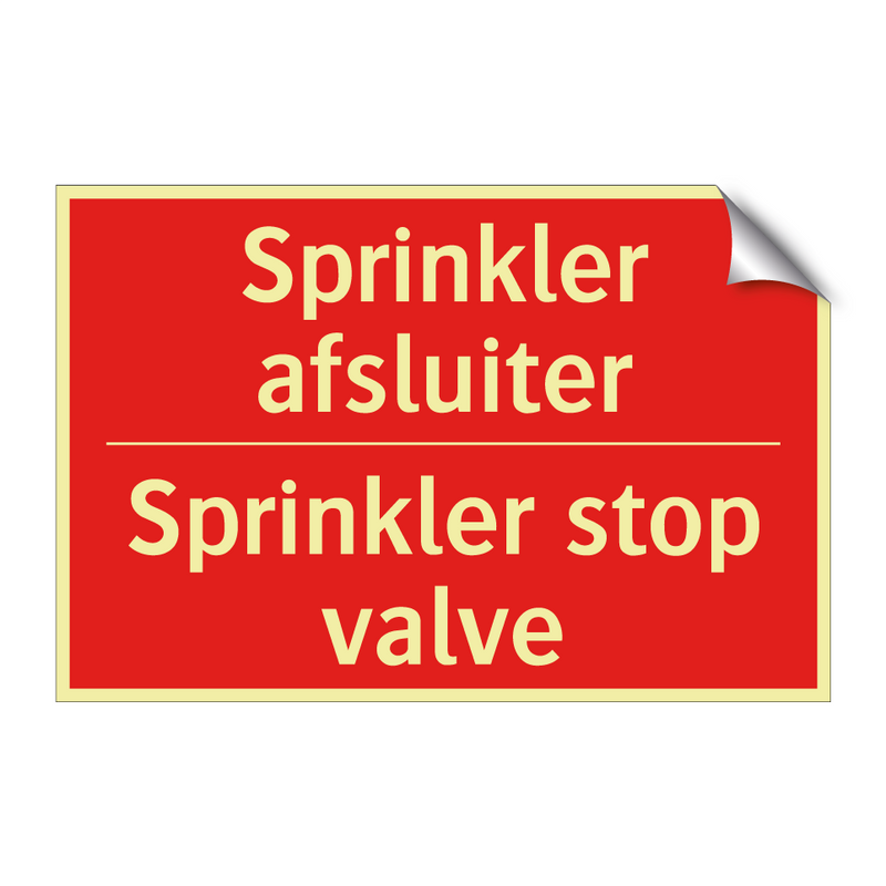 Sprinkler afsluiter - Sprinkler stop valve