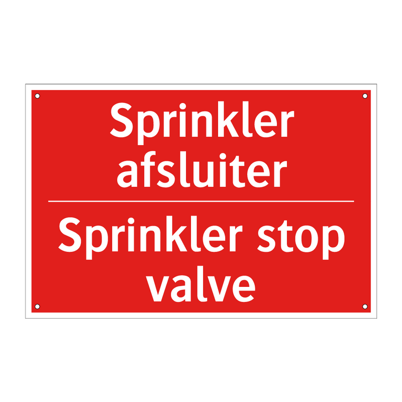 Sprinkler afsluiter - Sprinkler stop valve