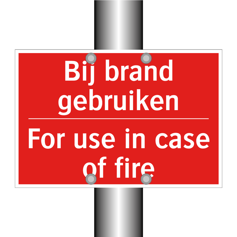 Bij brand gebruiken - For use in case of fire