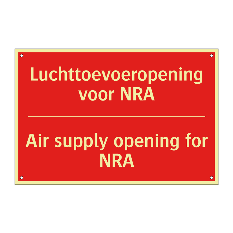 Luchttoevoeropening voor NRA - Air supply opening for NRA