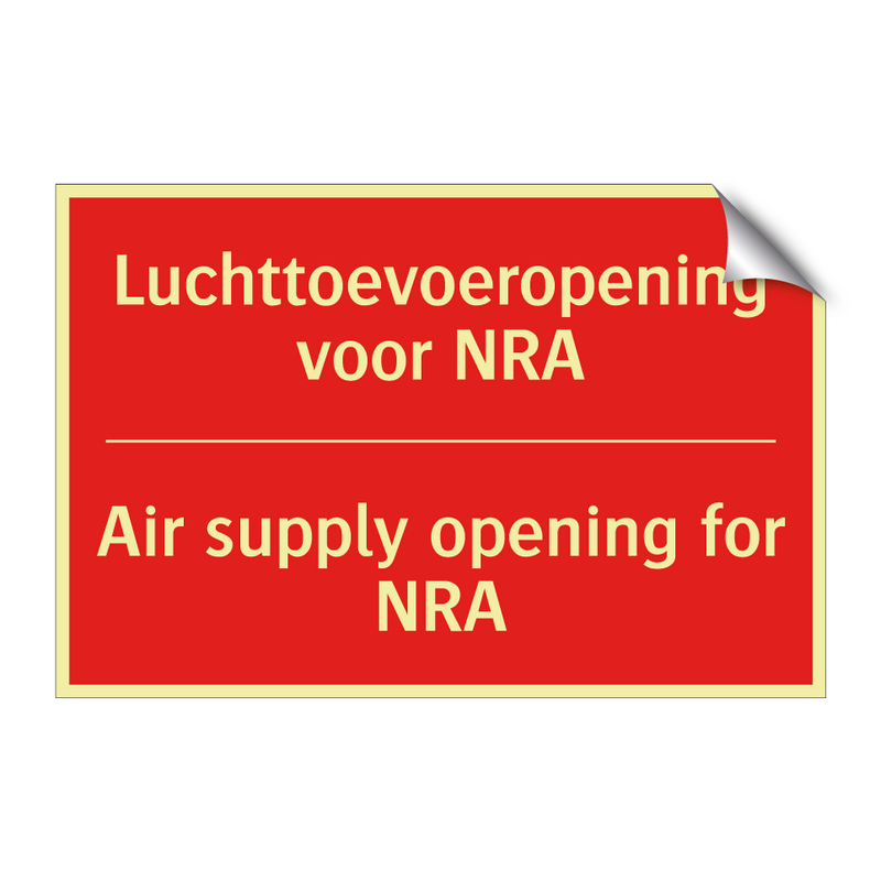 Luchttoevoeropening voor NRA - Air supply opening for NRA