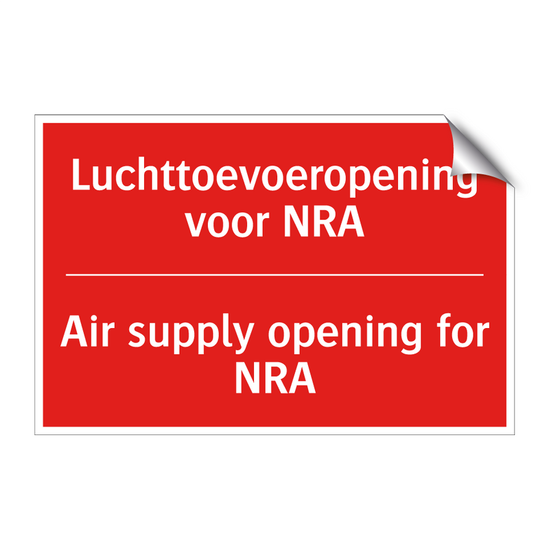 Luchttoevoeropening voor NRA - Air supply opening for NRA