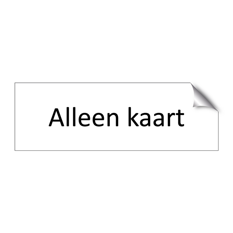 Alleen kaart & Alleen kaart & Alleen kaart