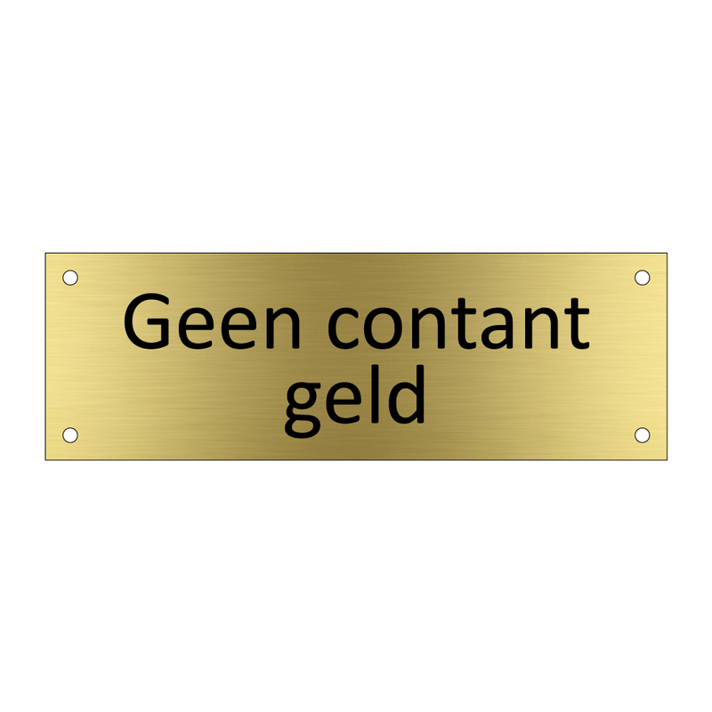 Geen contant geld & Geen contant geld & Geen contant geld