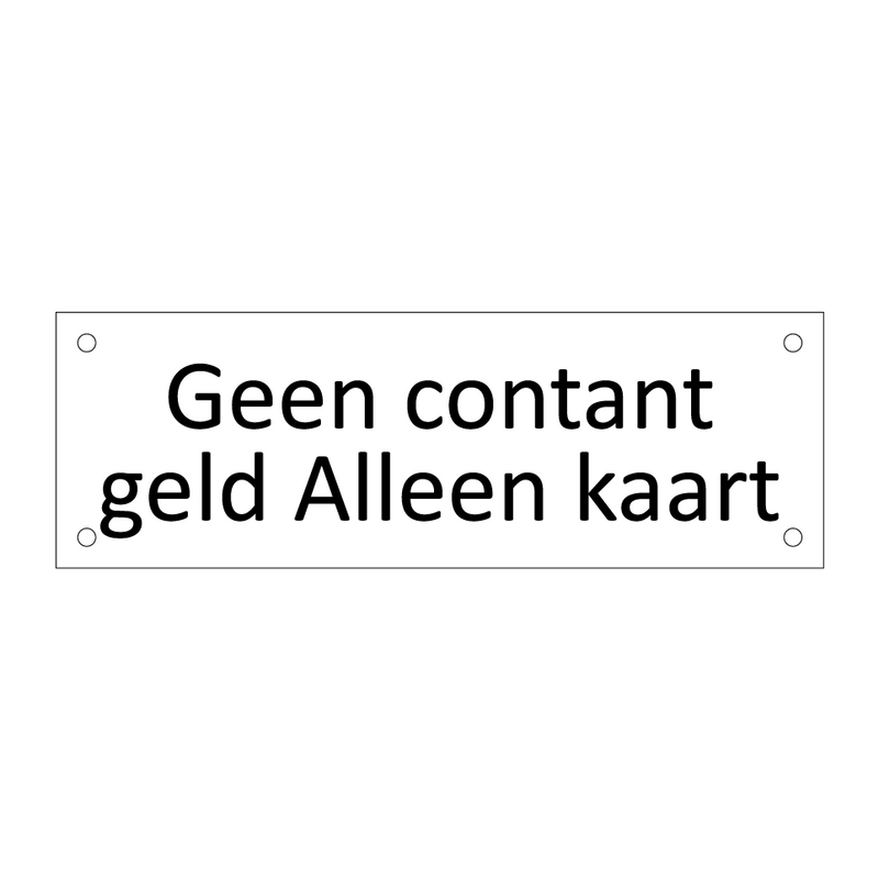 Geen contant geld Alleen kaart & Geen contant geld Alleen kaart & Geen contant geld Alleen kaart