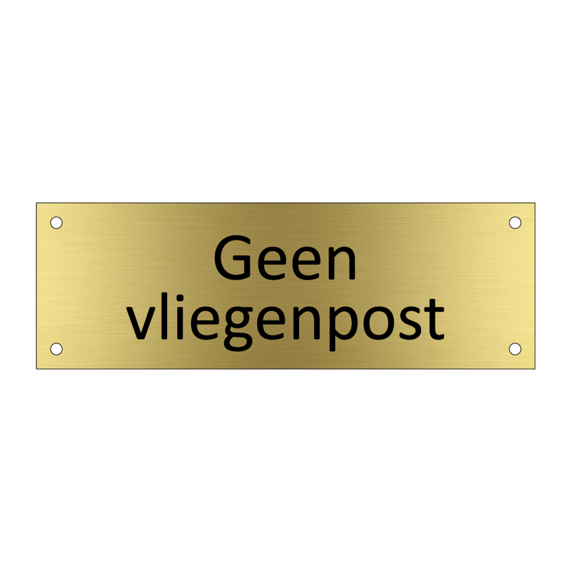 Geen vliegenpost & Geen vliegenpost & Geen vliegenpost