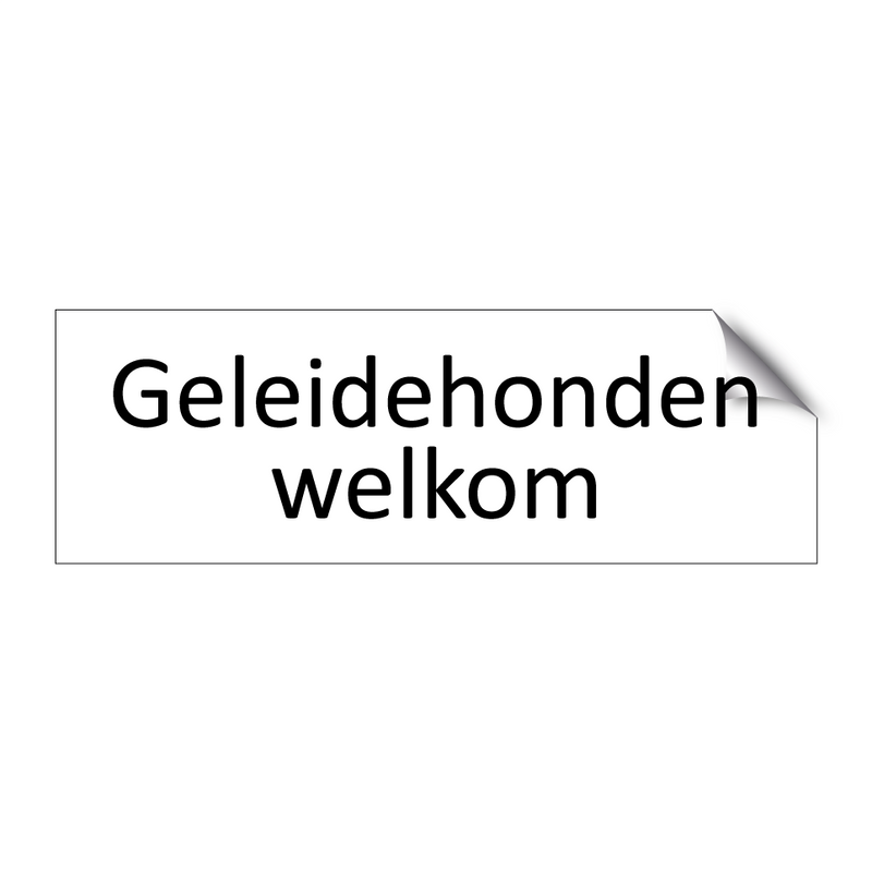 Geleidehonden welkom & Geleidehonden welkom & Geleidehonden welkom