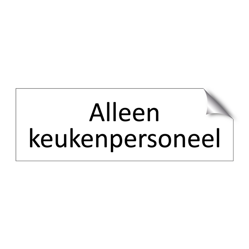 Alleen keukenpersoneel & Alleen keukenpersoneel & Alleen keukenpersoneel