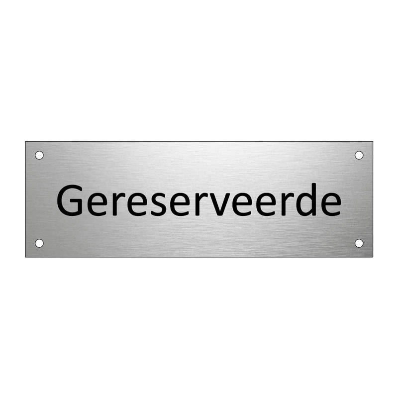 Gereserveerde & Gereserveerde & Gereserveerde