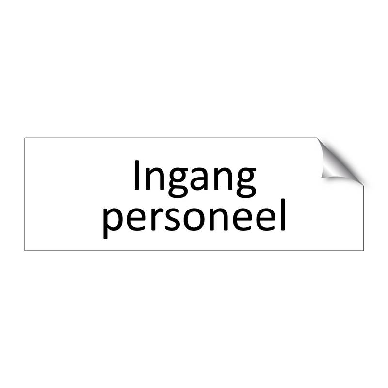 Ingang personeel & Ingang personeel & Ingang personeel