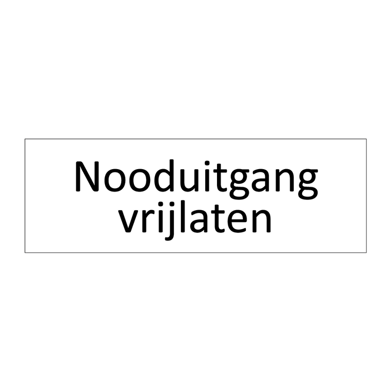 Nooduitgang vrijlaten & Nooduitgang vrijlaten & Nooduitgang vrijlaten & Nooduitgang vrijlaten