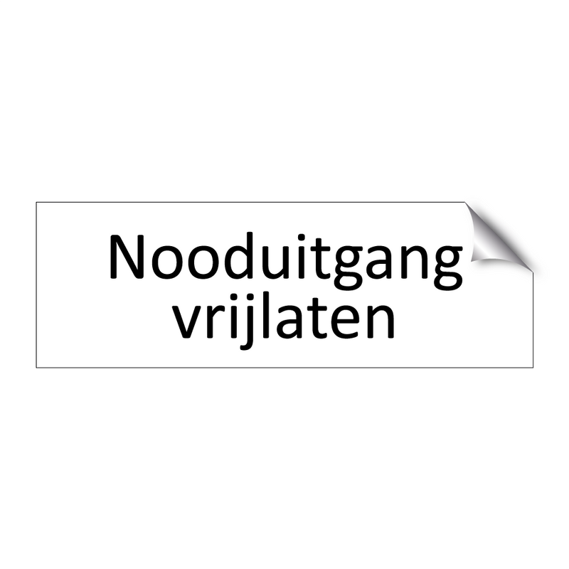 Nooduitgang vrijlaten & Nooduitgang vrijlaten & Nooduitgang vrijlaten