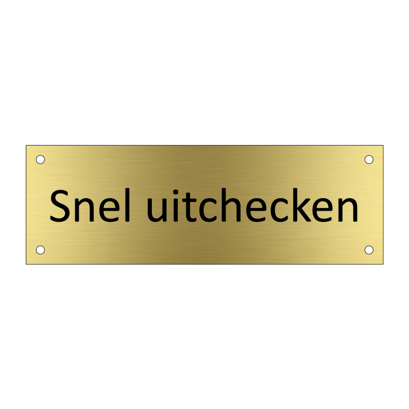 Snel uitchecken & Snel uitchecken & Snel uitchecken