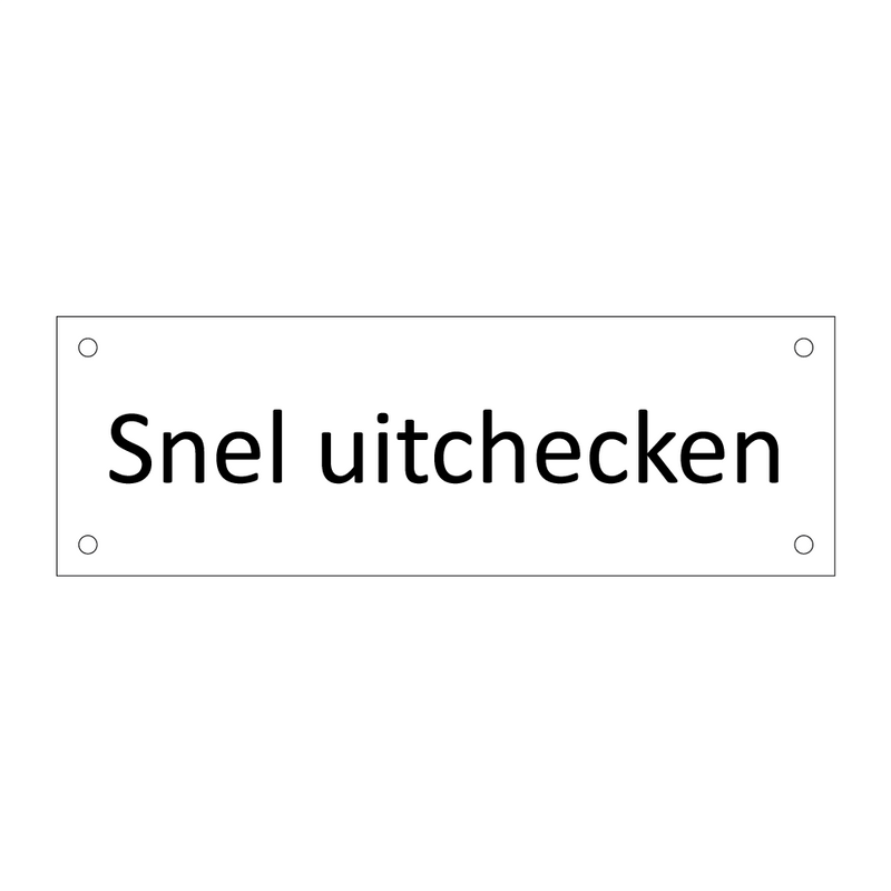 Snel uitchecken & Snel uitchecken & Snel uitchecken