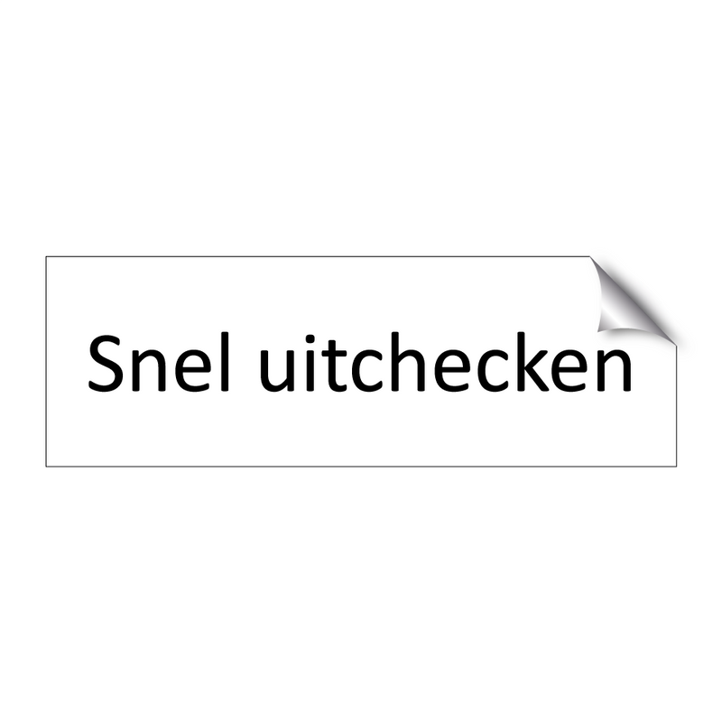 Snel uitchecken & Snel uitchecken & Snel uitchecken