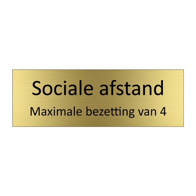 Sociale afstand. Maximale bezetting van 4 personen