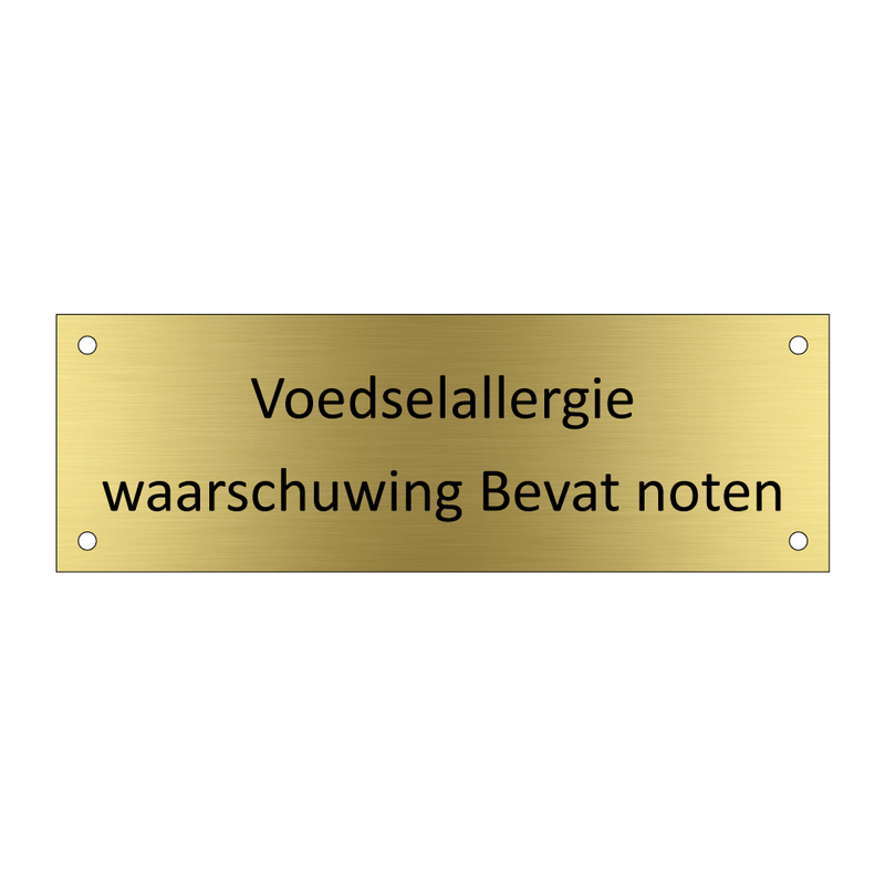 Voedselallergie waarschuwing Bevat noten & Voedselallergie waarschuwing Bevat noten