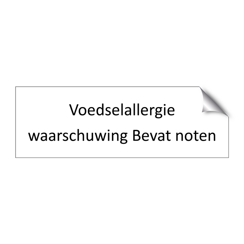 Voedselallergie waarschuwing Bevat noten & Voedselallergie waarschuwing Bevat noten