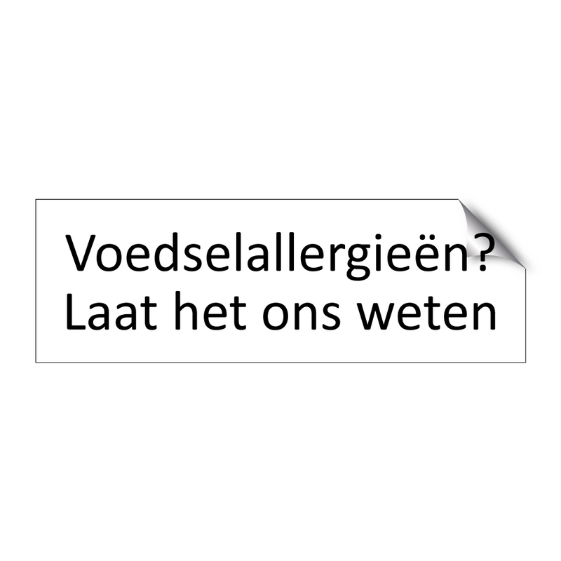 Voedselallergieën? Laat het ons weten & Voedselallergieën? Laat het ons weten