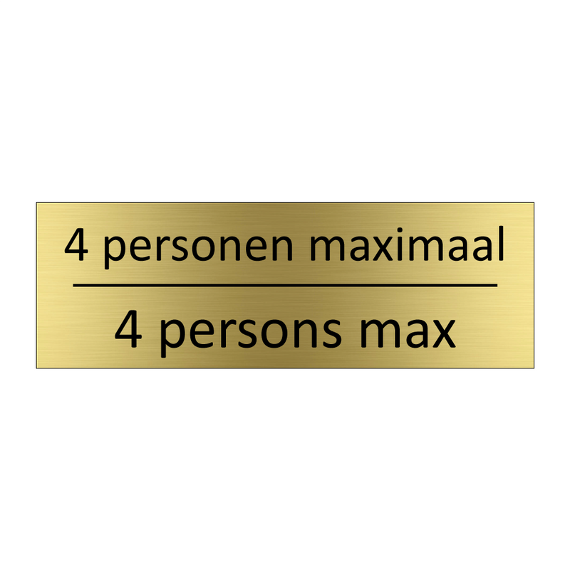 4 personen maximaal - 4 persons max & 4 personen maximaal - 4 persons max