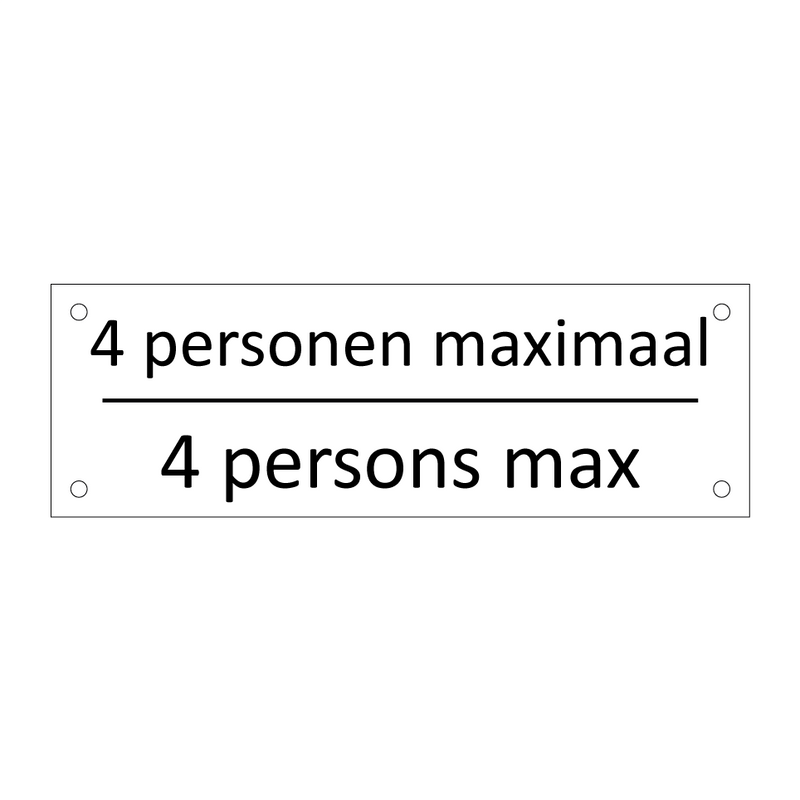 4 personen maximaal - 4 persons max & 4 personen maximaal - 4 persons max