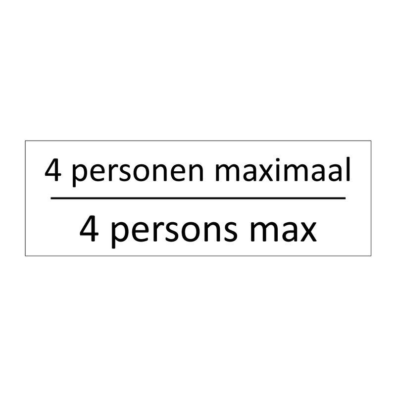 4 personen maximaal - 4 persons max & 4 personen maximaal - 4 persons max