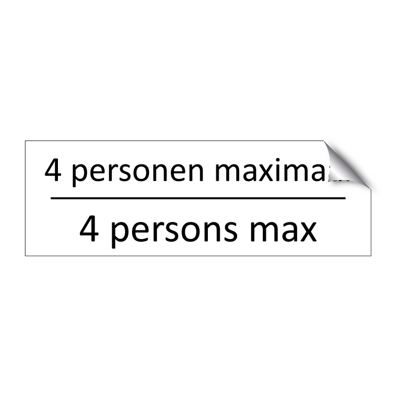 4 personen maximaal - 4 persons max & 4 personen maximaal - 4 persons max