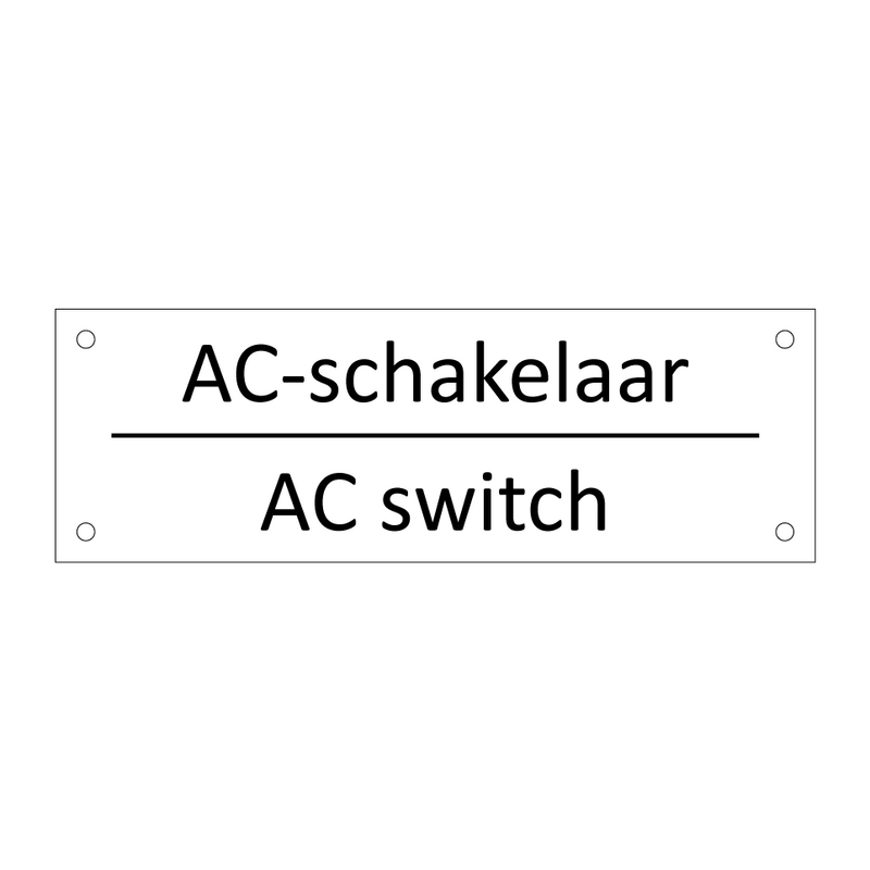 AC-schakelaar - AC switch & AC-schakelaar - AC switch & AC-schakelaar - AC switch