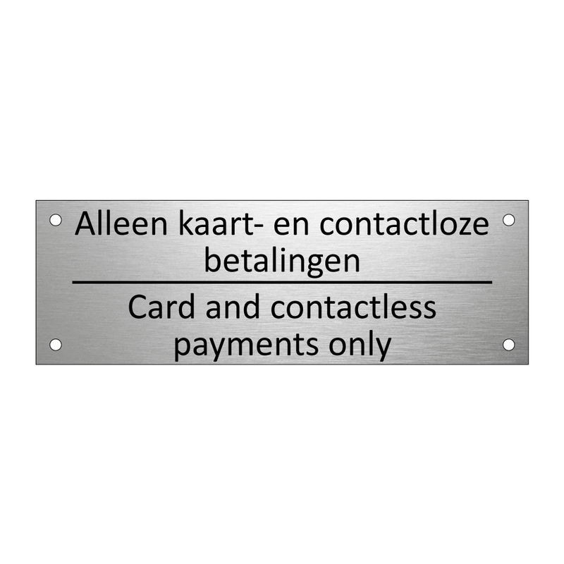 Alleen kaart- en contactloze betalingen /…/ & Alleen kaart- en contactloze betalingen /…/