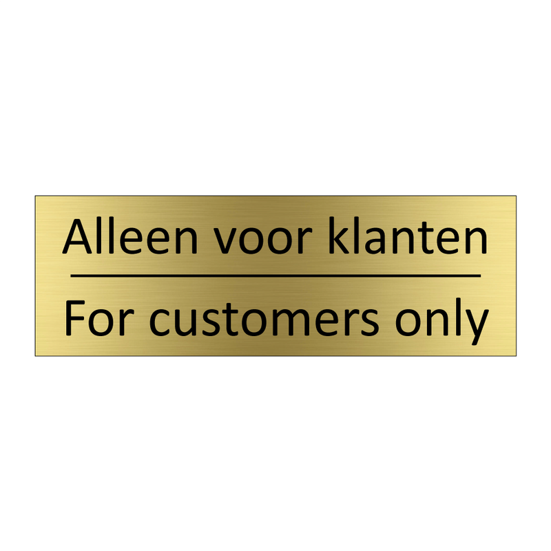 Alleen voor klanten - For customers only & Alleen voor klanten - For customers only