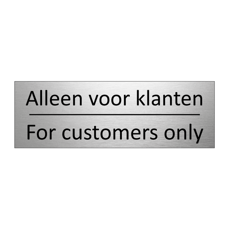 Alleen voor klanten - For customers only & Alleen voor klanten - For customers only