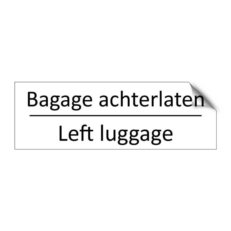 Bagage achterlaten - Left luggage & Bagage achterlaten - Left luggage