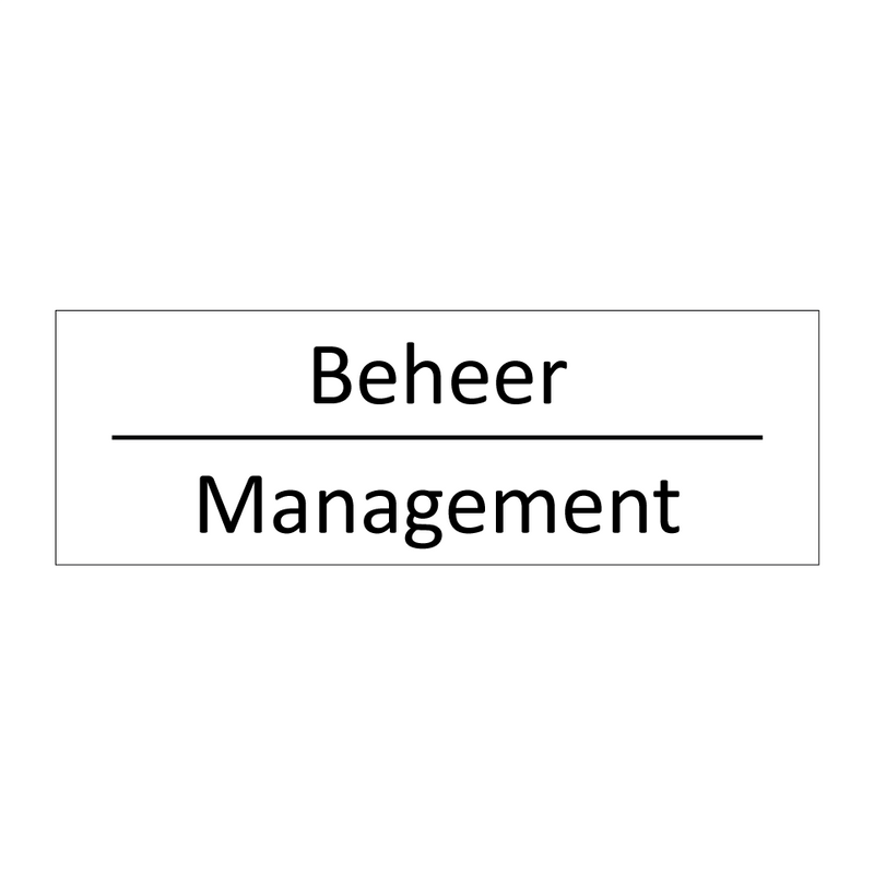 Beheer - Management & Beheer - Management & Beheer - Management & Beheer - Management