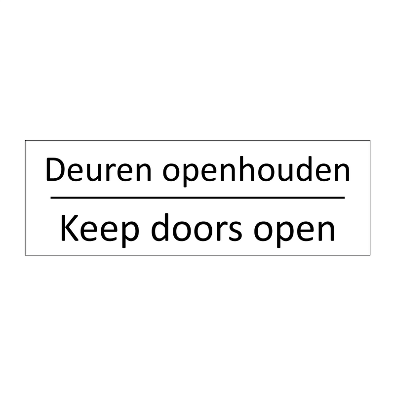 Deuren openhouden - Keep doors open & Deuren openhouden - Keep doors open