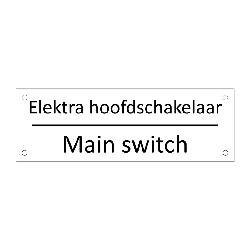 Elektra hoofdschakelaar - Main switch & Elektra hoofdschakelaar - Main switch