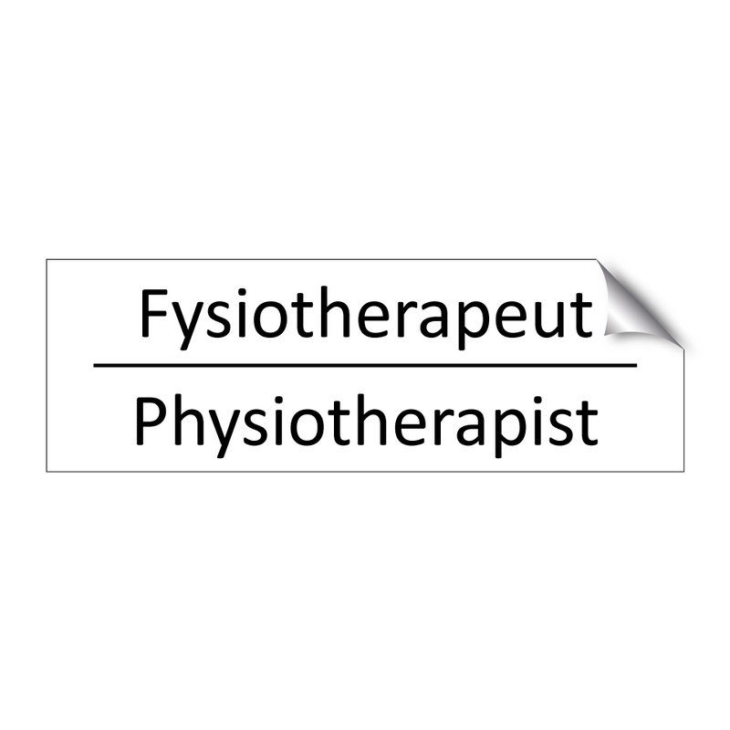 Fysiotherapeut - Physiotherapist & Fysiotherapeut - Physiotherapist