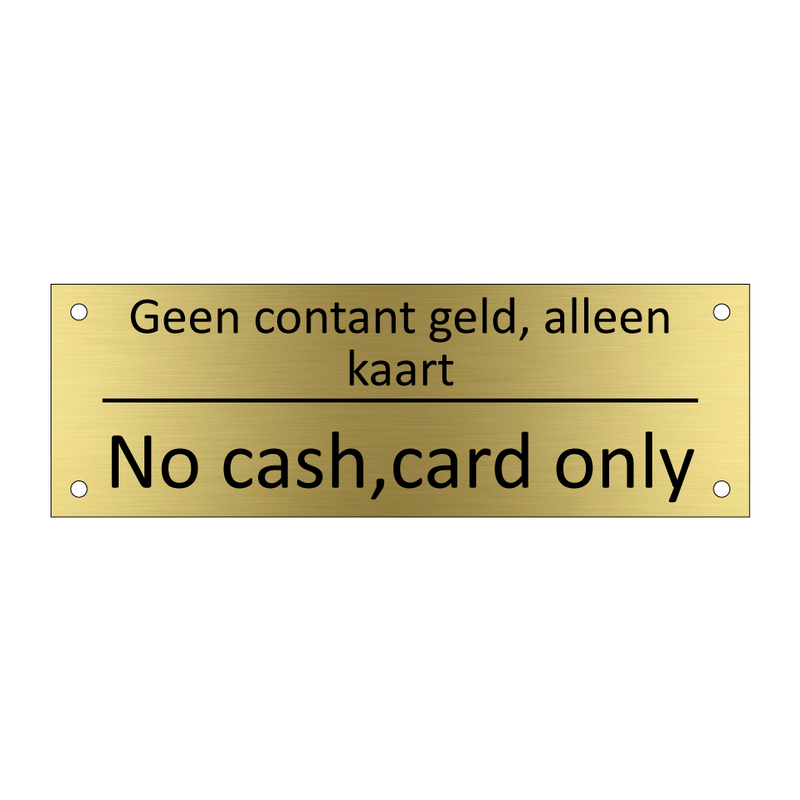 Geen contant geld, alleen kaart - No cash,card only