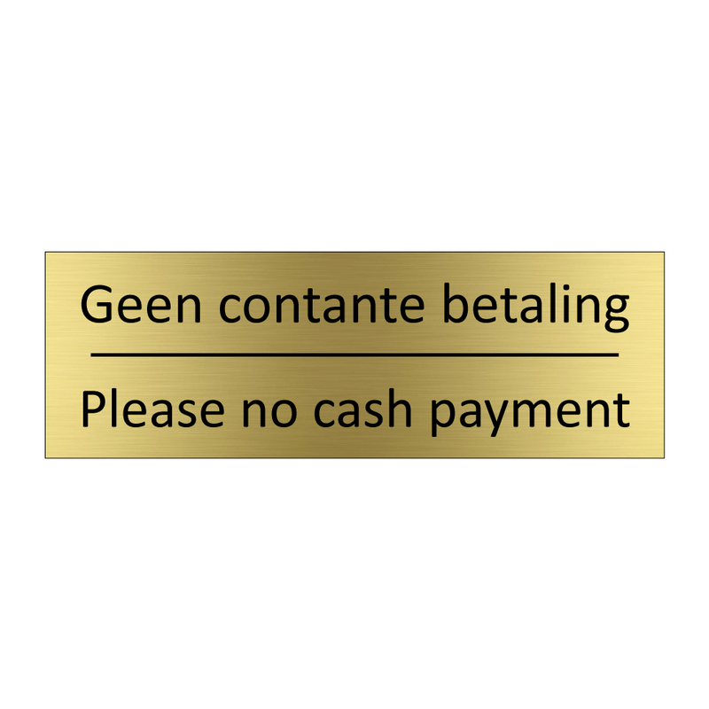 Geen contante betaling - Please no cash payment & Geen contante betaling - Please no cash payment