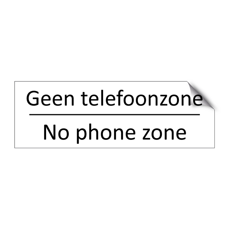 Geen telefoonzone - No phone zone & Geen telefoonzone - No phone zone