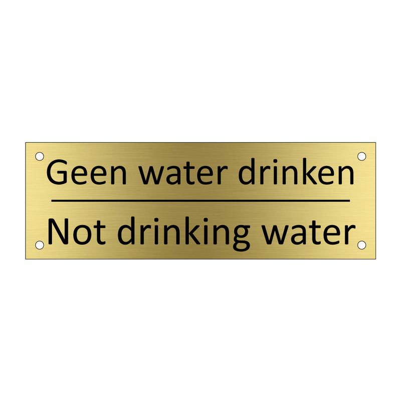 Geen water drinken - Not drinking water & Geen water drinken - Not drinking water