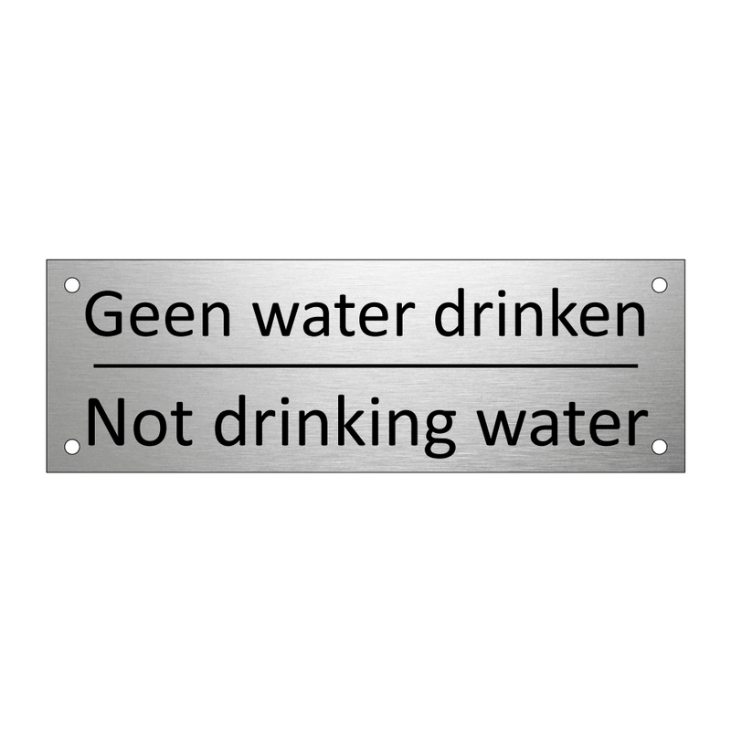 Geen water drinken - Not drinking water & Geen water drinken - Not drinking water