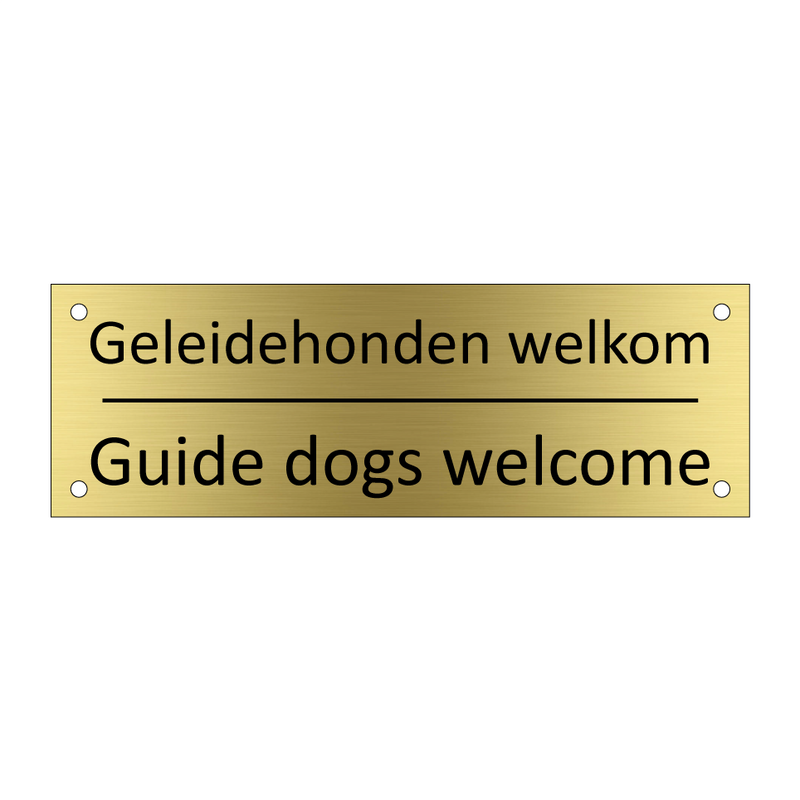 Geleidehonden welkom - Guide dogs welcome & Geleidehonden welkom - Guide dogs welcome