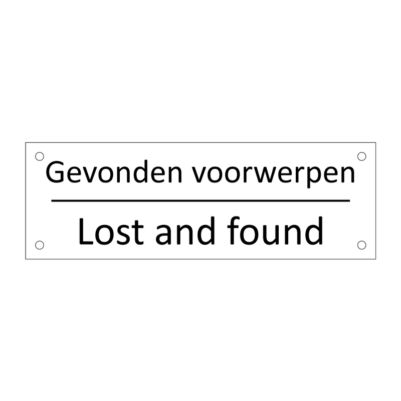 Gevonden voorwerpen - Lost and found & Gevonden voorwerpen - Lost and found