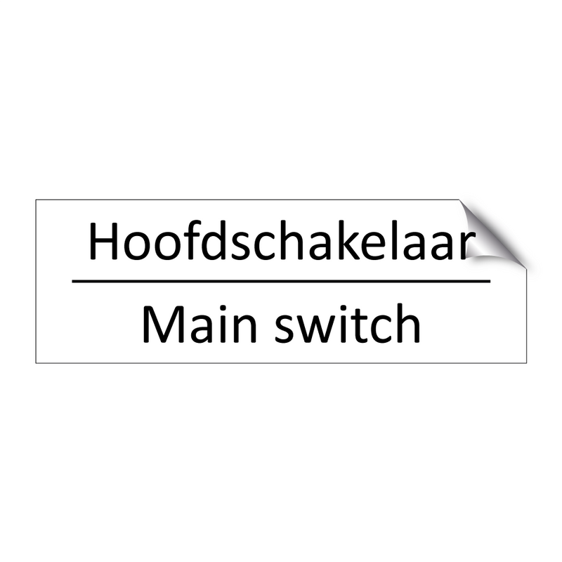 Hoofdschakelaar - Main switch & Hoofdschakelaar - Main switch & Hoofdschakelaar - Main switch